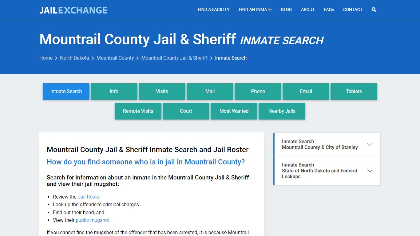 Mountrail County Jail & Sheriff Inmate Search - Jail Exchange